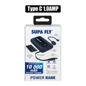 Supa Fly Powerbank Sf 10000mah Pd Type C Retract