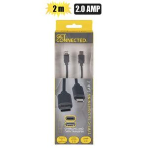 Get Connected Usb Cable Type C to Lightning 2.0 Amp 2m