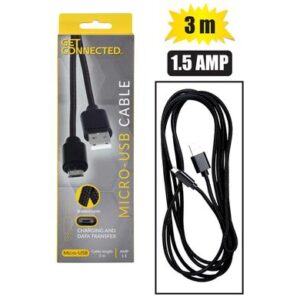 Get Connected Usb Cable Micro Usb 1.5 Amp Braided 3m