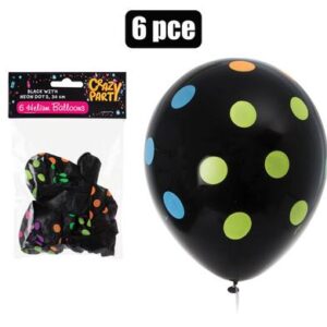Balloons Helium 6-piece Black/dots f-01