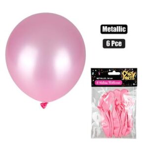 Balloons Helium 6-piece Metallic Pink f-01