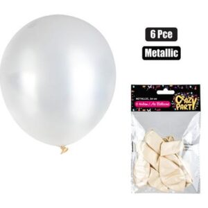 Balloons Helium 6-piece Metallic White f-01