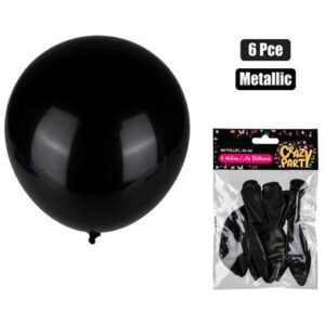 Balloons Helium 6-piece Metallic Black f-01