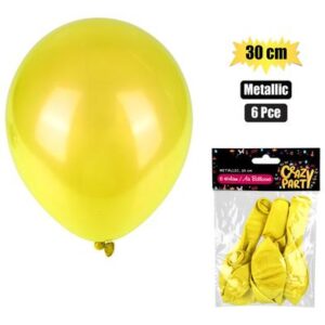 Balloons Helium 6-piece Metallic Yellow f-01