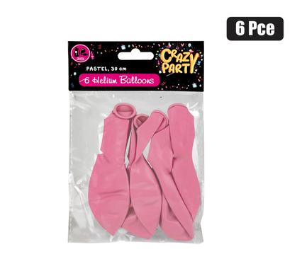 Balloon Helium 6-piece Pastel Pink f-01