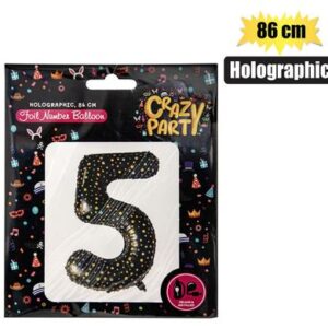 Balloon Helium Foil Holo 5 86cm f-03