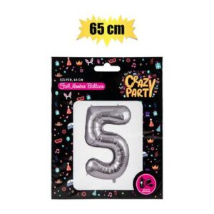 Balloon Helium Foil Silver 5 65cm f-02