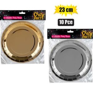 Party Plates Metallic 23cm 10-piece