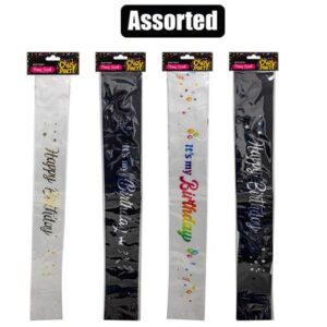 Party Sash Happy Birthday Print Assorted