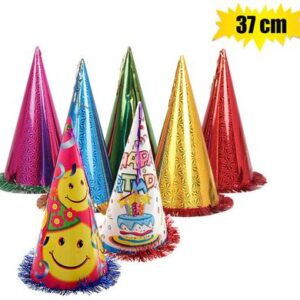 Hat Cone with Tinsel 37cm – Assorted