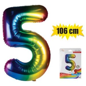 Balloon Helium Foil Rainbow 5 106cm f-04