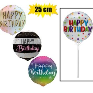 Balloons A/fill Bday 25cm – Assorted