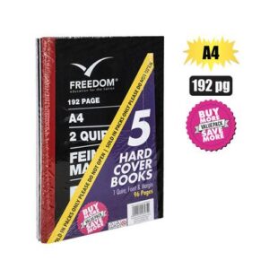 Marlin Hard-cover Book A4 192-page 2-quire 5pk