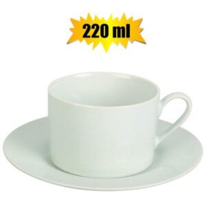 Whiteware Cup & Saucer 220ml
