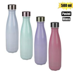Drinking-bottle Glass Pastel 580ml Assorted