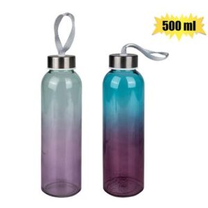 Drinking-bottle Glass Multi Colour 500ml Assorted