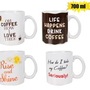 Mug Novelty Jumbo 700ml Coffee Assorted