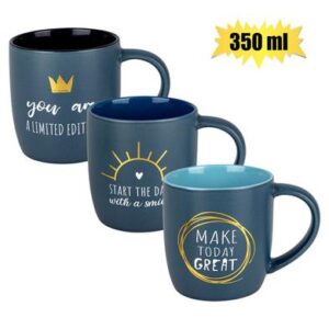 Mug Daily Tubby Charc Gold 350ml