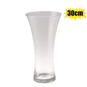 Vase Glass Florist Concave 30cm Clear