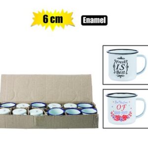 Mug Enamel 6cm with Sayings
