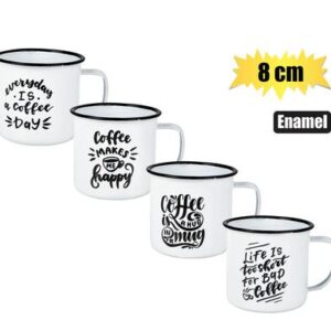 Mug Enamel 8cm with Sayings