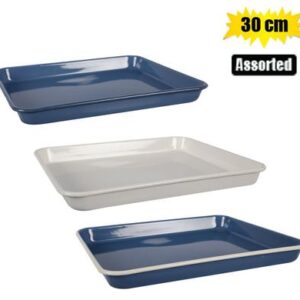 Tray 27 x 30cm Enamel Rectangular