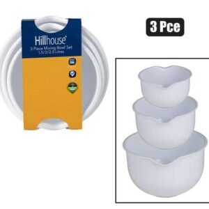 Hillhouse Mixing Bowls Set Plastic 1.5l/2l/2.5l