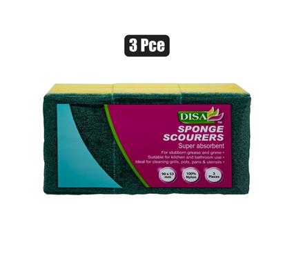 Disa Scourer Foam Green Pad 3-piece Yellow