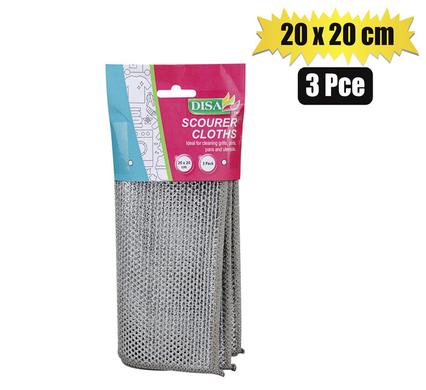 Disa Scourer Abrasive Cloths 20 x 20cm 3-piece