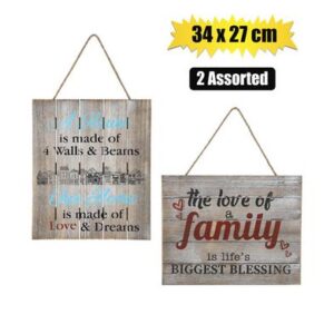 Plaque MDF Sign 34 x 27cm Family 2-assorted