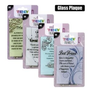 Trendy Trinkets Plaque Glass Friendship 8 x 13cm