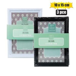 Picture-frame Plastic 3-pack 10 x 15cm Assorted