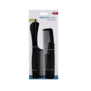 Health Glow Hair Comb Plastic 4-piece Styling
