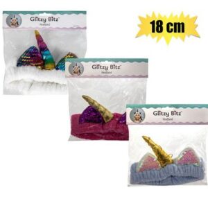 Glitzy Bitz Hair Band Unicorn Design 18cm