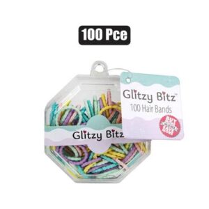 Glitzy Bitz Hair Band Set Pastel 100-piece – Assorted
