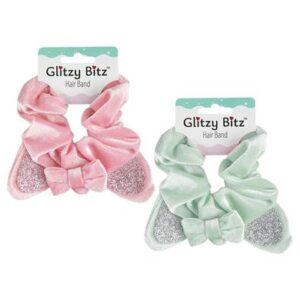 Glitzy Bitz Hair Band Scrunchie Double Bow