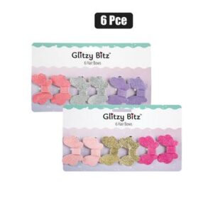 Glitzy Bitz Hair Bow Glitter 6-piece