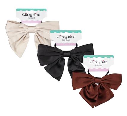 Glitzy Bitz Hair Band with Bow Elasticate