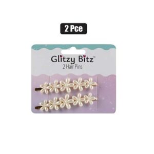 Glitzy Bitz Hair Clips Fashion Pins 2-piece – Assorted (Style 2)
