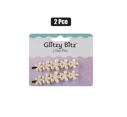 Glitzy Bitz Hair Clips Fashion Pins 2-piece – Assorted (Style 2)