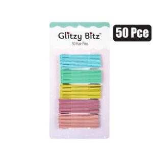Glitzy Bitz Hair Pins Colour 50mm 50-piece