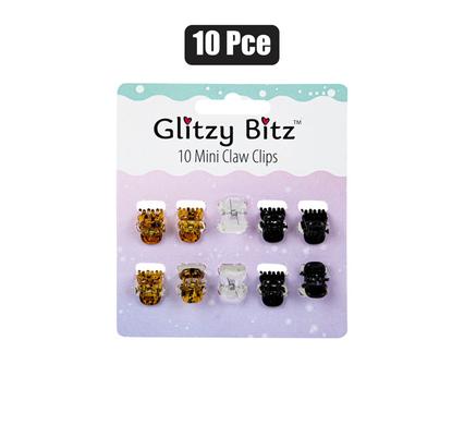 Glitzy Bitz Hair Claw Clips 10-piece Mini