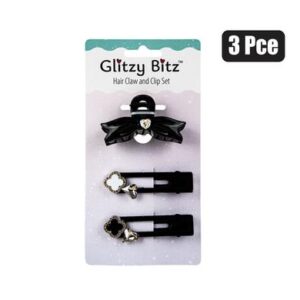 Glitzy Bitz Hair Claw & Clip Set 3-piece