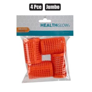 Health Glow Hair Curlers Plastic 4-piece Jumbo Orange