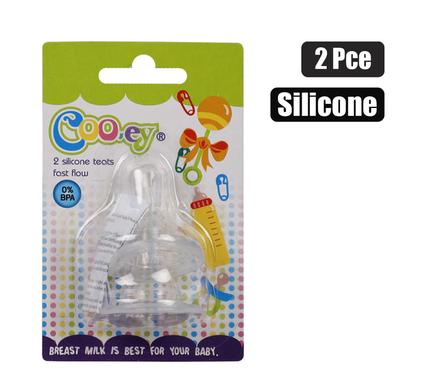 Cooey Bottle-teats 2-piece Reg/medium Silicone