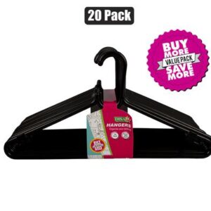 Disa Clothes Hangers Plastic pack-20 Black