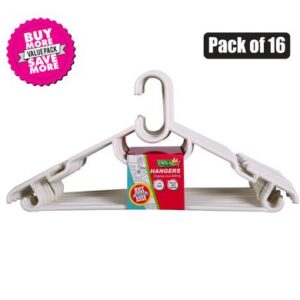 Disa Clothes Hangers Plastic pack-16 White