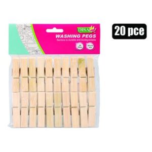 Disa Washing Pegs Bamboo 60mm pack-20