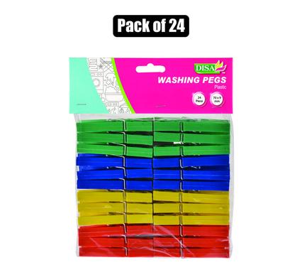 Disa Washing Pegs Plastic 80mm pack-24