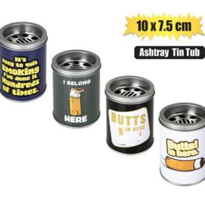 Ashtray Tin Tub 10 x 7.5cm Designs – Assorted